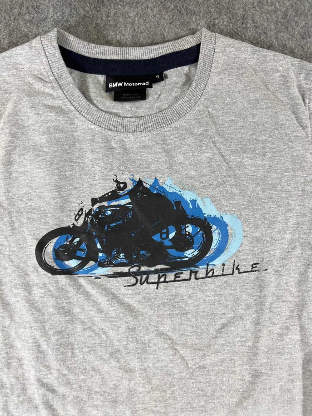 BMW Motorrad Superbike Shirt Mens Small Gray Motorcycle Graphic Tee Crewneck